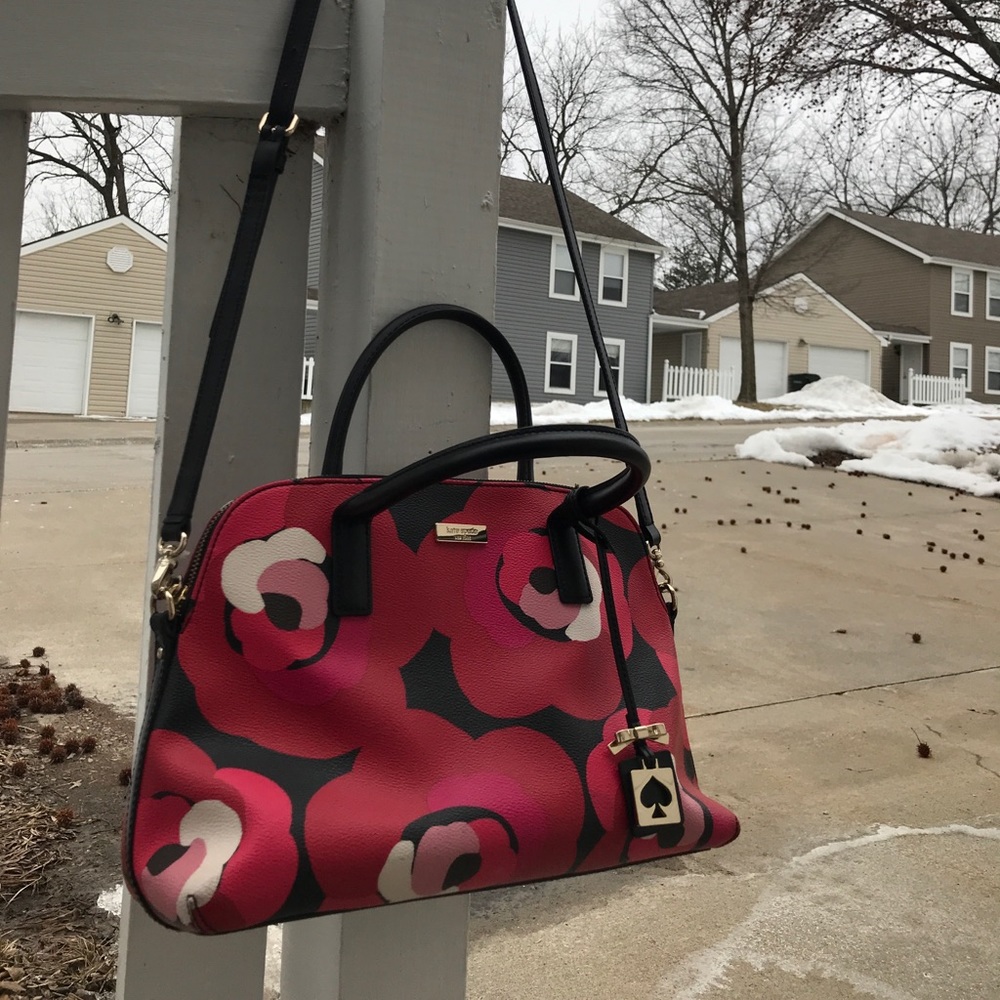 Kate spade NY Floral Red & Black Cross Body